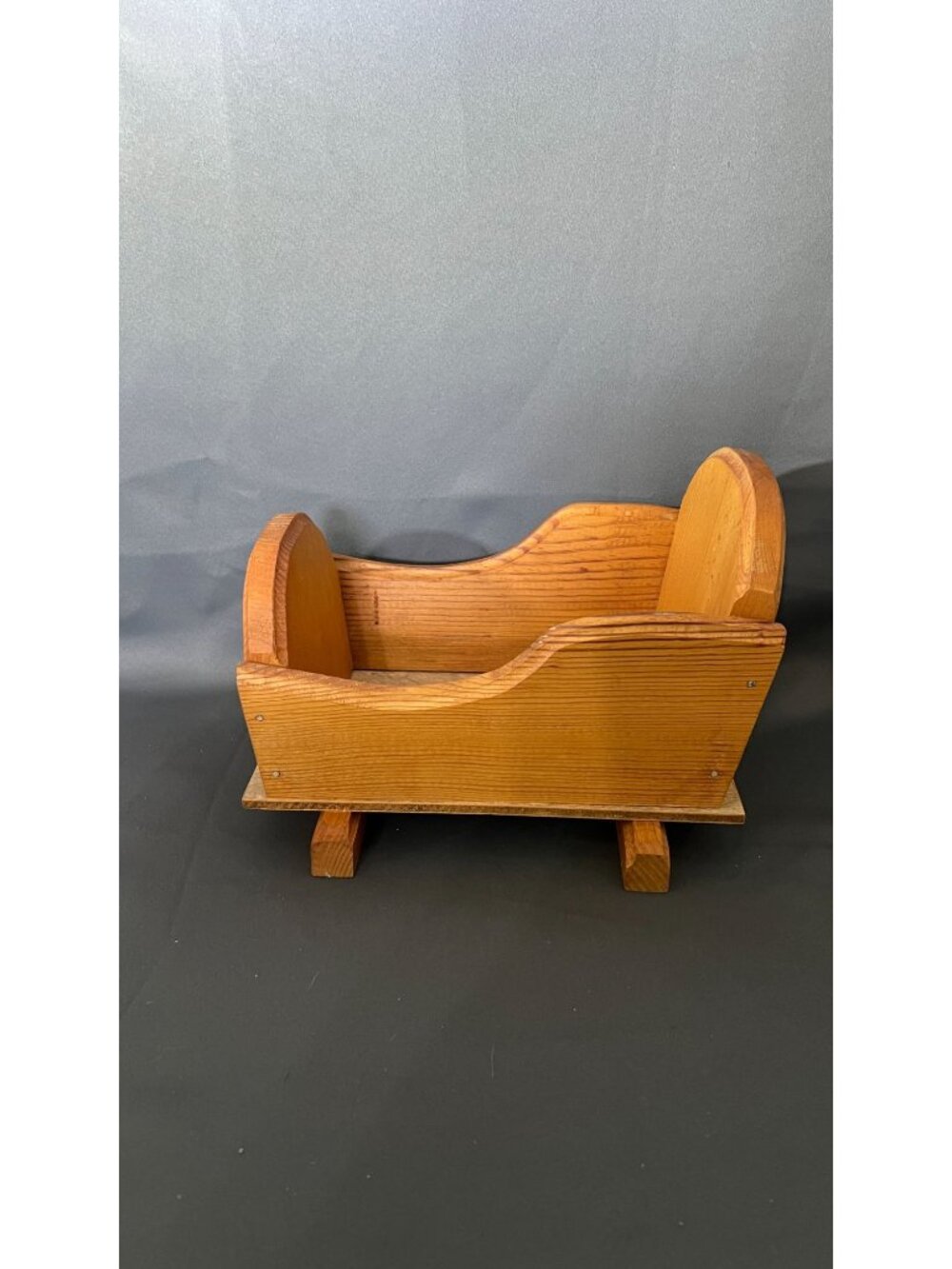 Handcrafted Wooden Doll Cradle Rocker Vintage 1997 Rustic Design